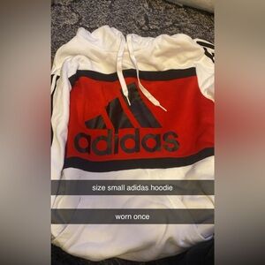 two new adidas hoodies red has been worn once but the gray has never been worn.